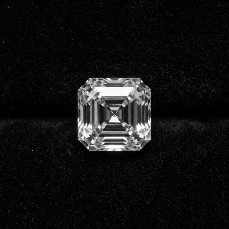 Asscher cut diamond, top view