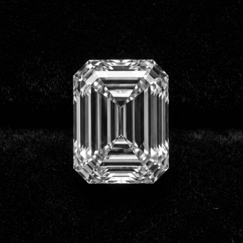 Emerald cut diamond, top view