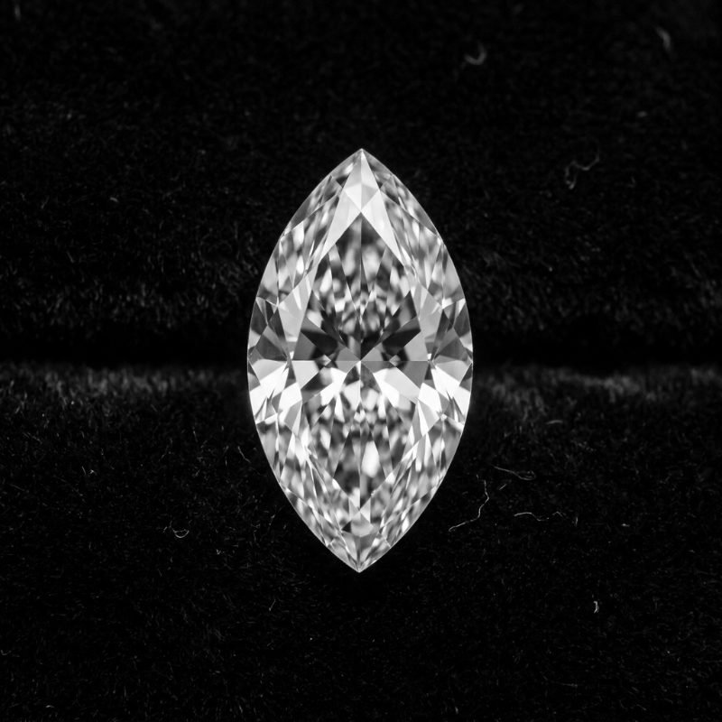 Marquise cut diamond, top view