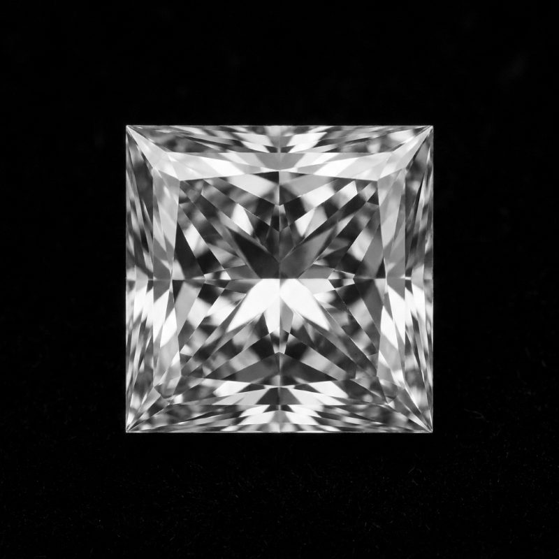 Princess cut diamond, top view