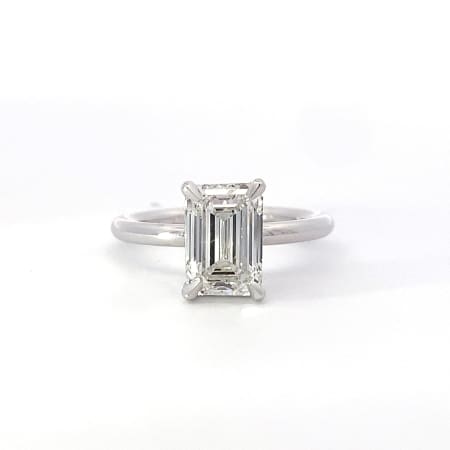 2.01ct emerald solitaire diamond engagement ring