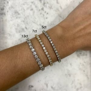 13ct tdw lab diamond tennis bracelet hand