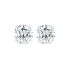 Close-up image of 1ct tdw Round Brilliant Cut Lab Diamond Studs in 14k White Gold, showcasing their sparkling clarity against a plain white background.