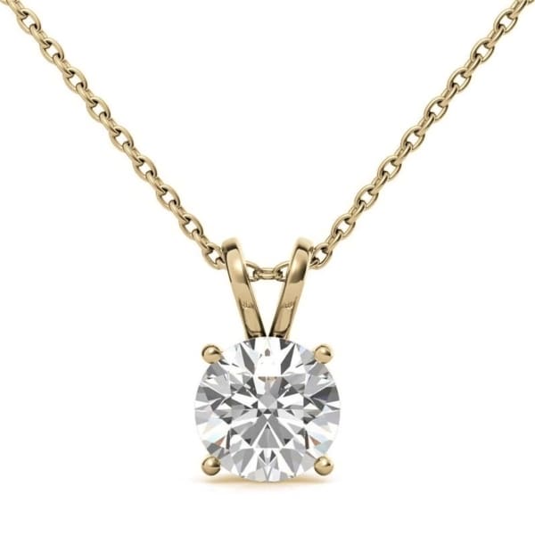 50pts solitaire lab diamond pendant inc chain 1