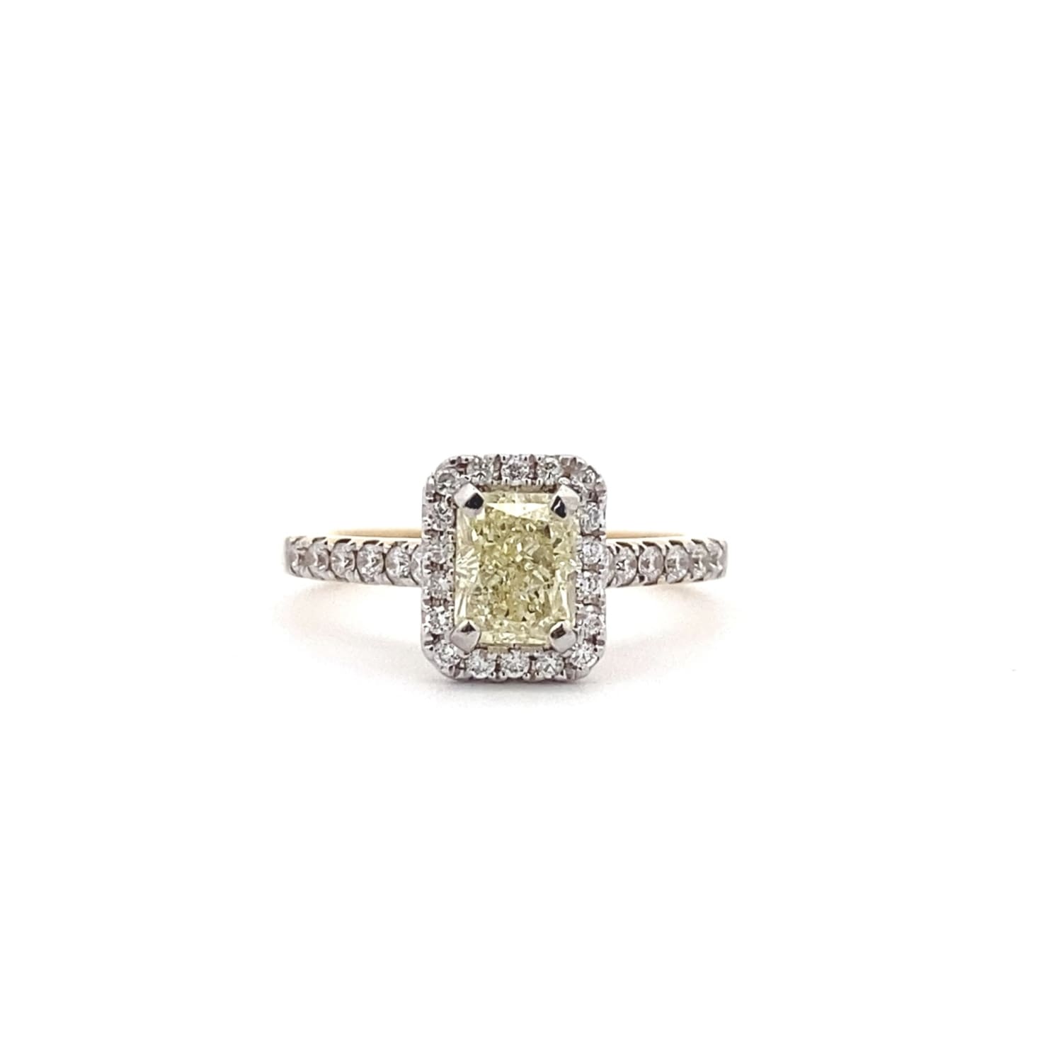 1.02ct light yellow radiant cut natural mined diamond