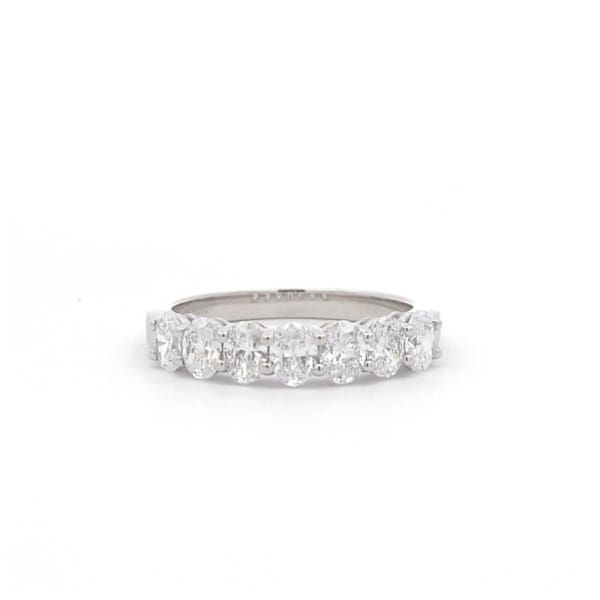 Elegant 1.06ct Oval Lab Diamond Half Eternity Ring. A beautiful combination of modern sparkle and classic design, perfect for timeless elegance.