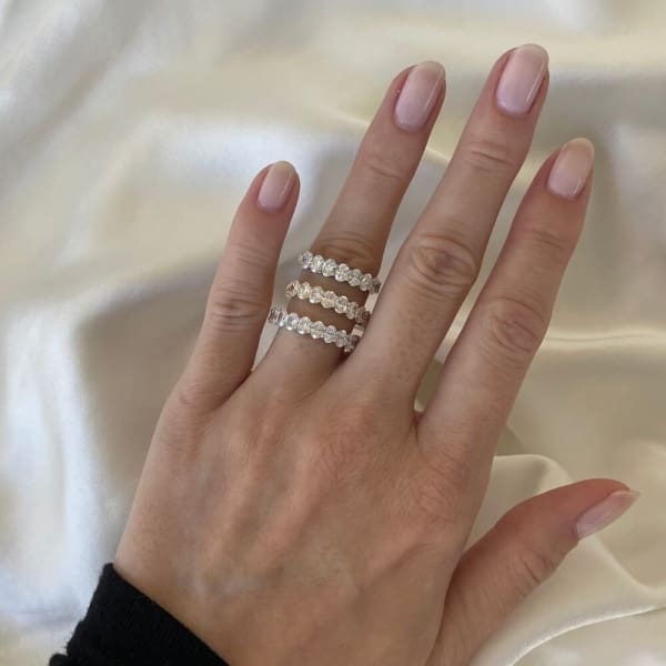 Elegant 1.31ct Oval Lab Diamond Half Eternity Ring. A timeless blend of modern brilliance and classic beauty, symbolising your everlasting love.