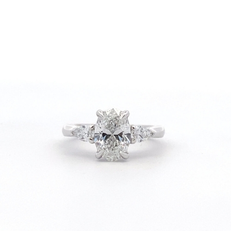 1.58ct Oval Trilogy Lab Diamond Engagement Ring - Elegant Diamond rings