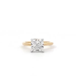 Solitaire engagement ring - 2.58ct Cushion Lab Diamond Engagement Ring Hidden Halo