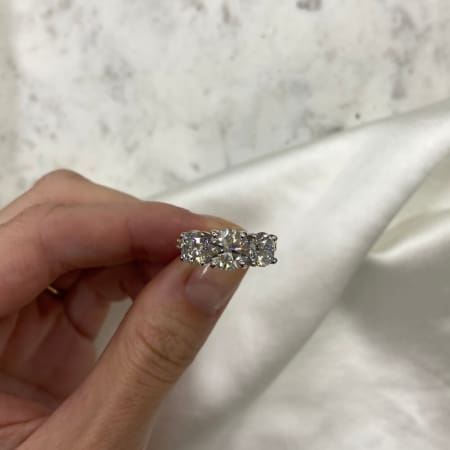 3.83ct Round Trilogy Lab Diamond Engagement Ring