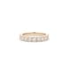 A 1.10ct Round Brilliant Cut Lab Diamond Wedding Ring featuring a series of dazzling diamonds set along the gold band, showcased against a plain white background.