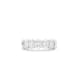 The 3.55ct Oval Lab Diamond Half Eternity Ring showcases a series of oval-shaped clear gemstones set in a single row, elegantly displayed on a plain white background.