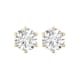 A pair of Certified 3.50ct Round Brilliant Lab Diamond Studs set in yellow gold, each featuring a round-cut diamond with six prongs.